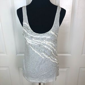 J. Crew Women’s Gray Sleeveless Ruffle Tank Size L
